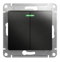 Выключатель 2-кл. Schneider Electric Glossa с подсветкой антрацит